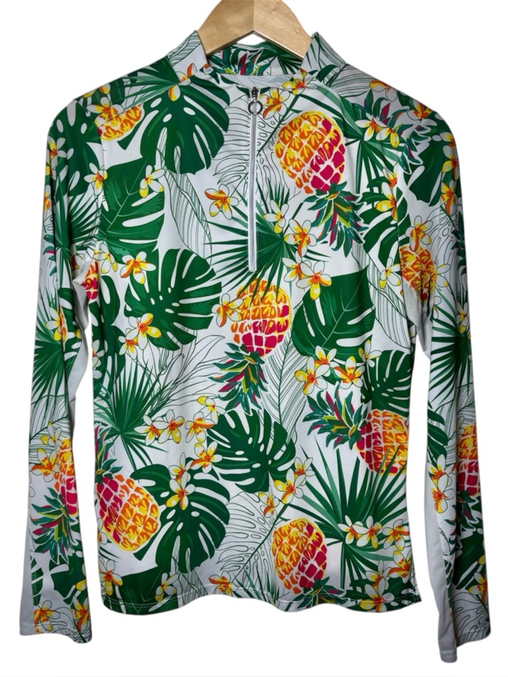 TAIL 1/4 Zip Pullover Top Women's Medium Long Sleeve Tropical Golf Pickleball